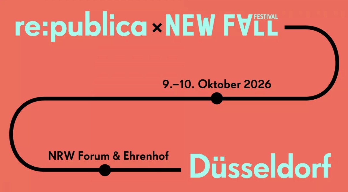 re:publica x New Fall Festival am 9. und 10. Oktober 2026 im NRW-Forum und Ehrenhof in Düsseldorf
