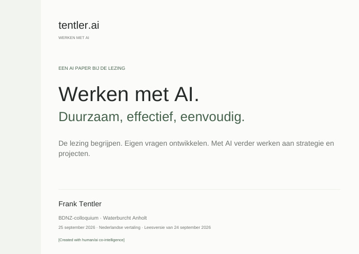 Titelpagina: Begeleidend AI-paper · Nederlands
