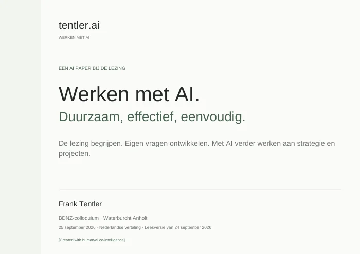Titelpagina: Begeleidend AI-paper · Nederlands