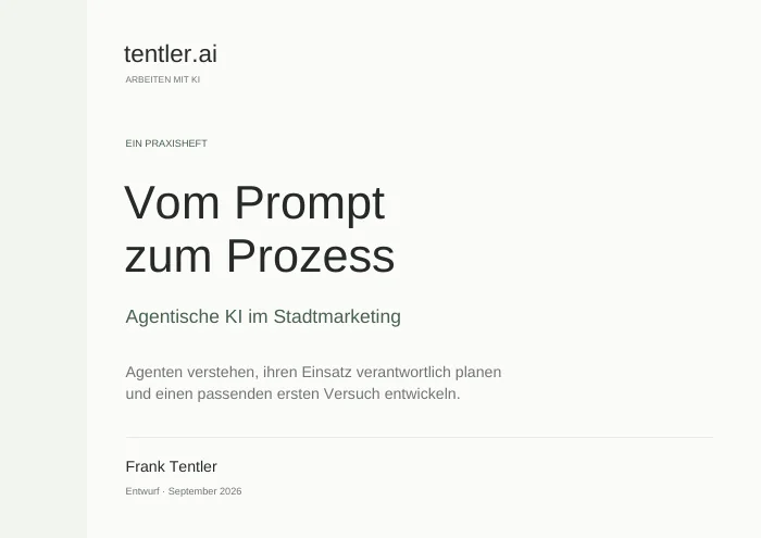 Titelseite: Vom Prompt zum Prozess – Praxisheft