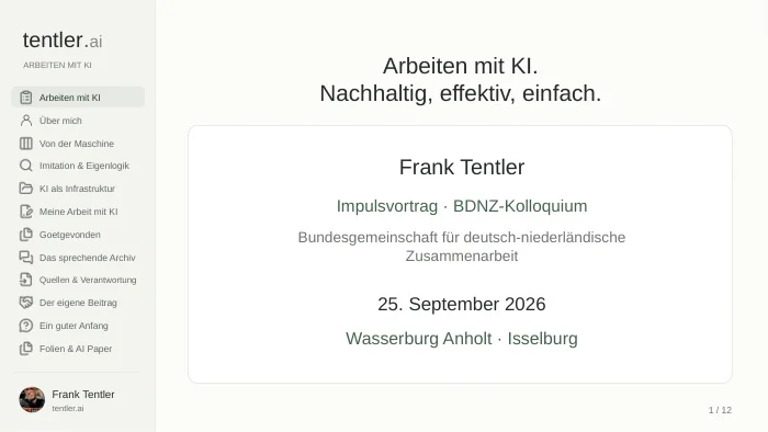 Titelseite: Vortragsfolien · Deutsch